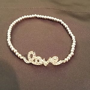 Stretchy silver LOVE bracelet